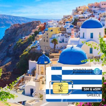 Sim Du Lịch Hy Lạp 15 Ngày Tốc Độ Cao 4G (Greece)